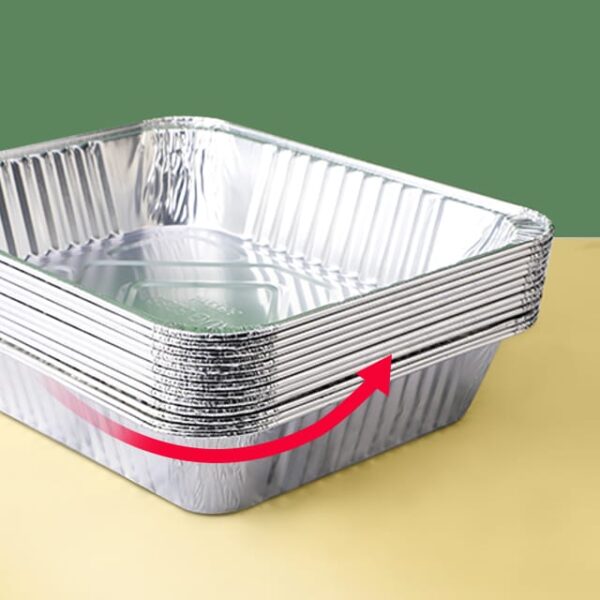 Aluminum Foil Food Container Full Size Half Size Rectangle Containers With Lid - Image 2