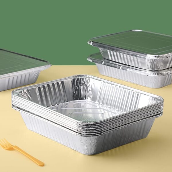 Aluminum Foil Food Container Full Size Half Size Rectangle Containers With Lid - Image 4