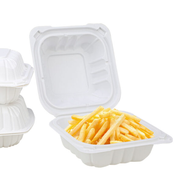 Restaurant to go mfpp clamshell disposable hinged food container - Image 2