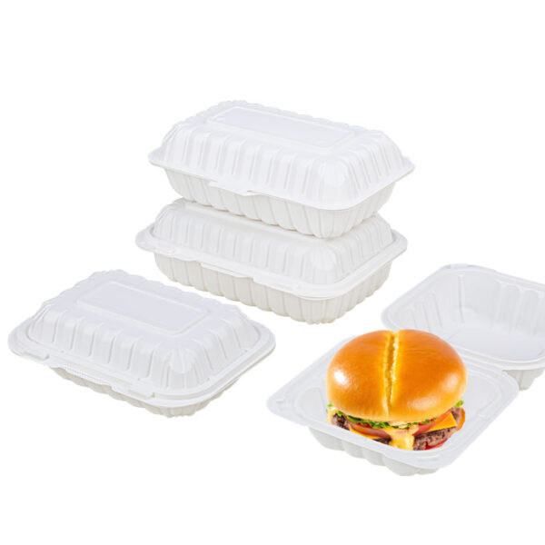 Restaurant to go mfpp clamshell disposable hinged food container - Image 3