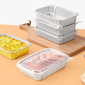 Disposable Aluminum Material Heavy Duty Containers G650 Rectangle Foil Tray
